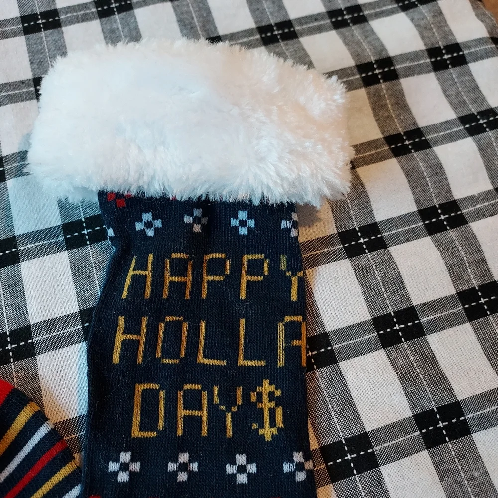 Knee High Christmas Socks Faux Fur Woman's